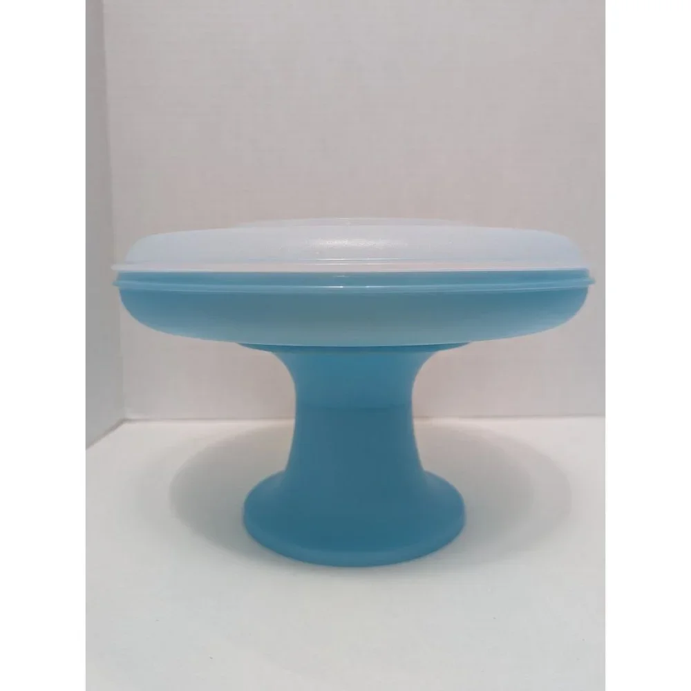 VTG Tupperware Serve it all‎ Keeper Multi use cake dip appetizer plastic aqua *